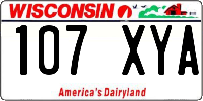 WI license plate 107XYA