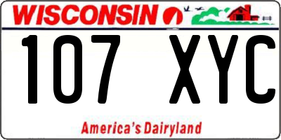 WI license plate 107XYC