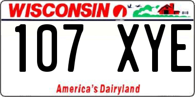 WI license plate 107XYE