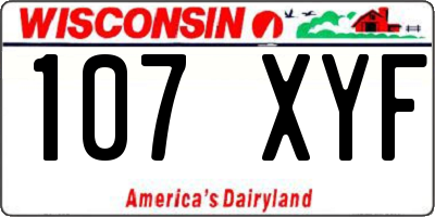 WI license plate 107XYF