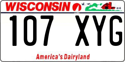 WI license plate 107XYG