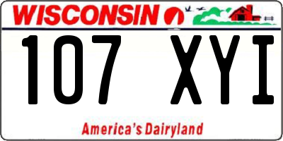 WI license plate 107XYI