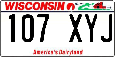 WI license plate 107XYJ