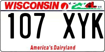 WI license plate 107XYK