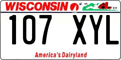 WI license plate 107XYL