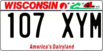WI license plate 107XYM