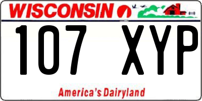 WI license plate 107XYP