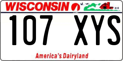 WI license plate 107XYS