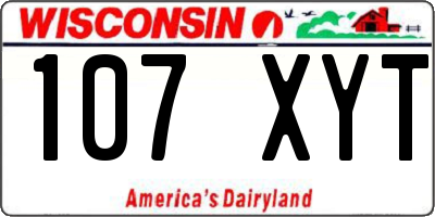 WI license plate 107XYT