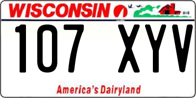 WI license plate 107XYV