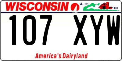 WI license plate 107XYW
