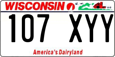 WI license plate 107XYY
