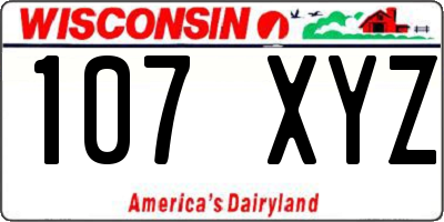 WI license plate 107XYZ