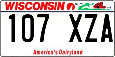 WI license plate 107XZA