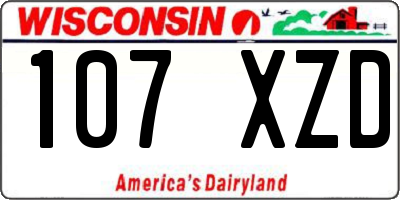 WI license plate 107XZD
