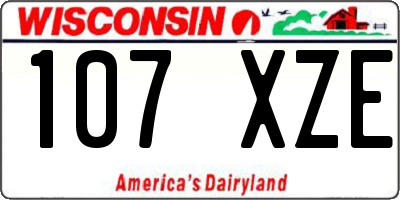 WI license plate 107XZE