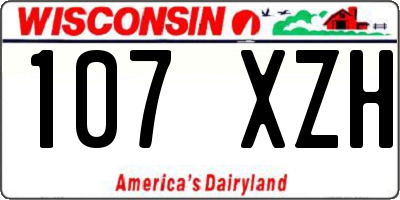 WI license plate 107XZH