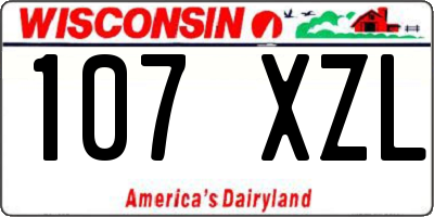 WI license plate 107XZL