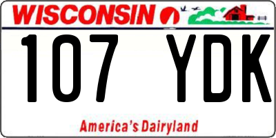 WI license plate 107YDK