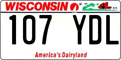 WI license plate 107YDL