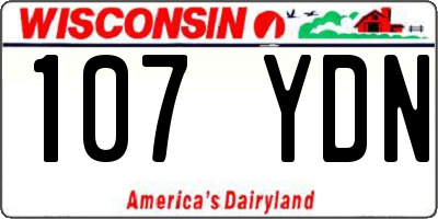 WI license plate 107YDN