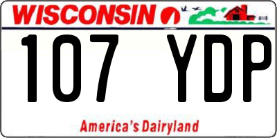 WI license plate 107YDP