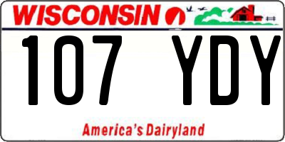 WI license plate 107YDY