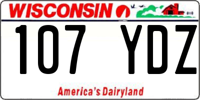 WI license plate 107YDZ
