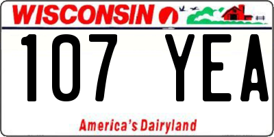 WI license plate 107YEA