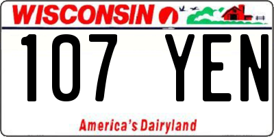 WI license plate 107YEN