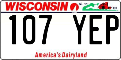 WI license plate 107YEP