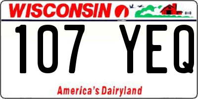 WI license plate 107YEQ