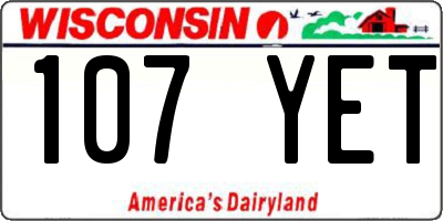 WI license plate 107YET