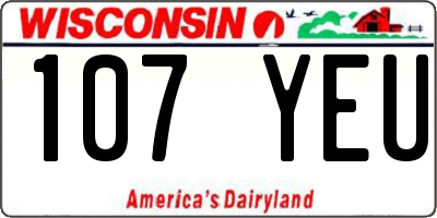 WI license plate 107YEU