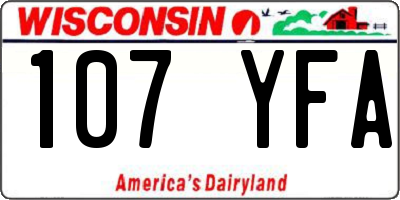 WI license plate 107YFA