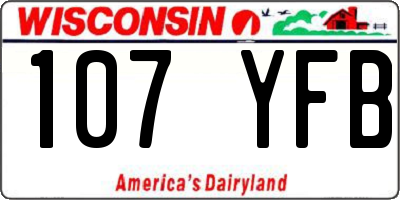 WI license plate 107YFB