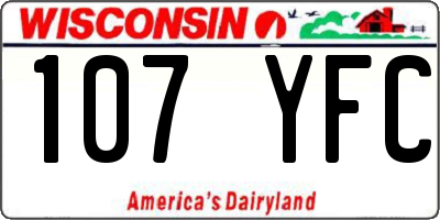 WI license plate 107YFC