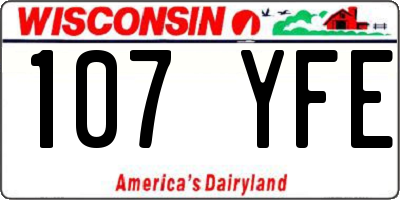WI license plate 107YFE