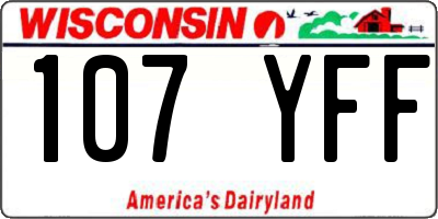 WI license plate 107YFF