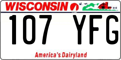 WI license plate 107YFG