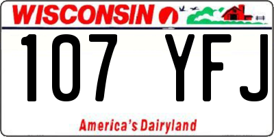 WI license plate 107YFJ