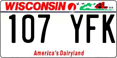 WI license plate 107YFK
