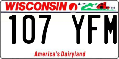 WI license plate 107YFM