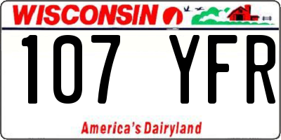 WI license plate 107YFR