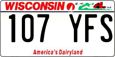 WI license plate 107YFS