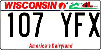 WI license plate 107YFX
