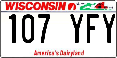 WI license plate 107YFY