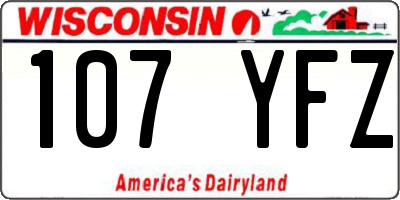 WI license plate 107YFZ