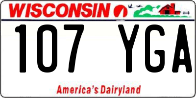 WI license plate 107YGA
