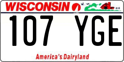 WI license plate 107YGE